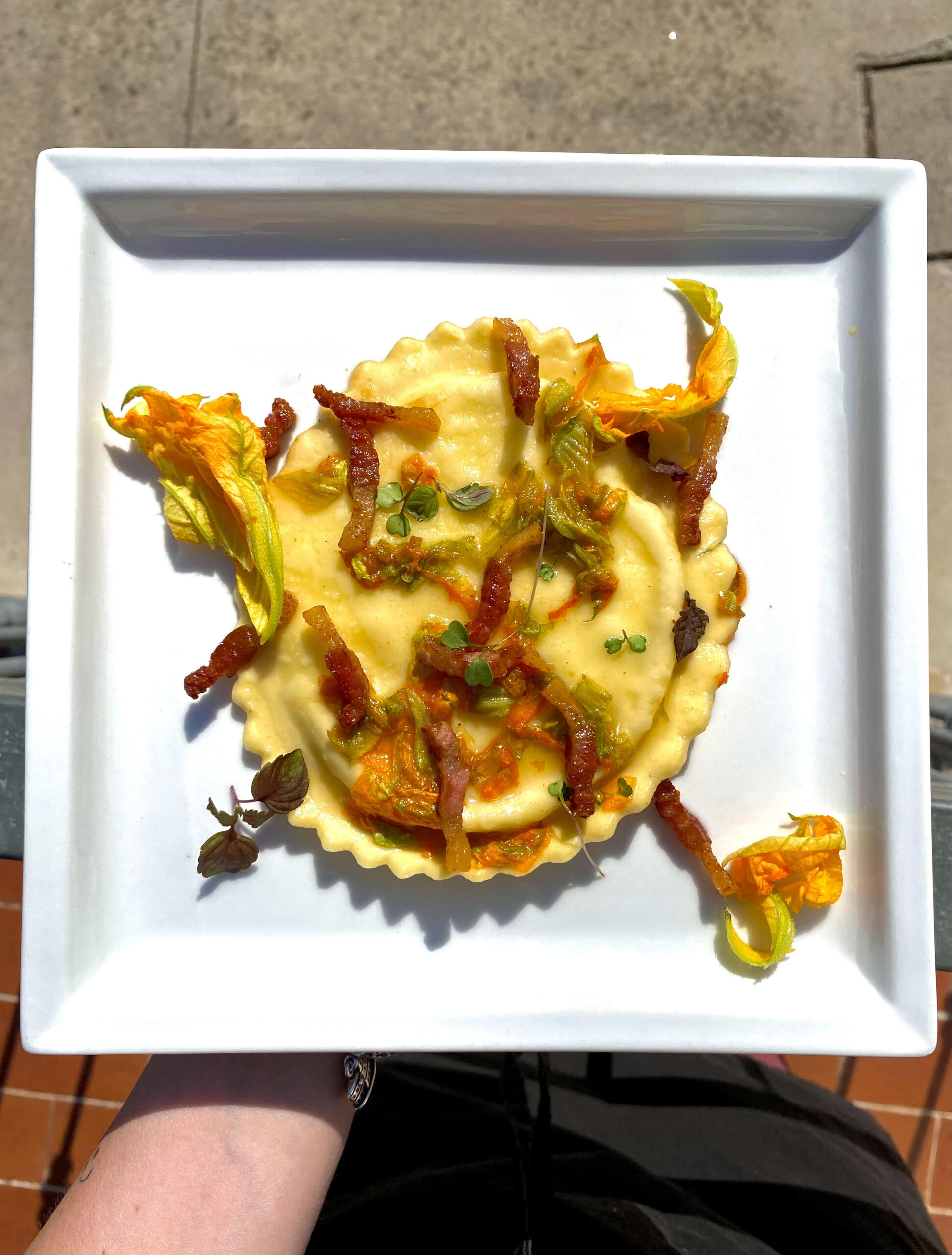 Girasole guanciale e fiori di zucca - Pastificio La Sfoglia d'oro